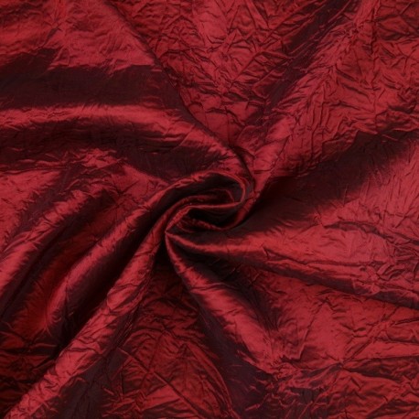 Tissu Kinabalu Taffeta Froissé Bordeaux - Grande Largeur