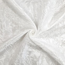 Tissu Kinabalu Taffeta Froissé Blanc - Grande largeur