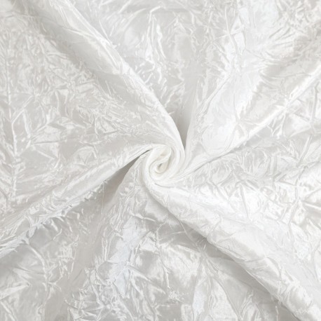 Tissu Kinabalu Taffeta Froissé Blanc - Grande largeur