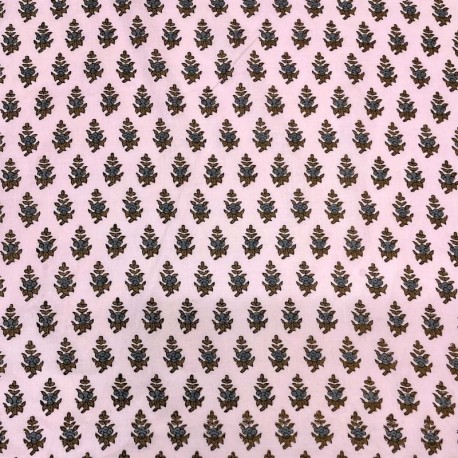 Tissu Taj Mahal Imprimé Esprit Blockprint Rose