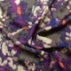 Tissu Satin Imprimé Floral Violet