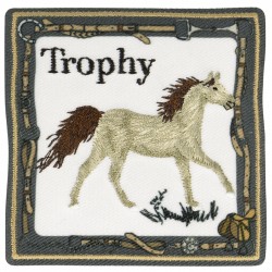 Ecussons cheval trophy - Blanc