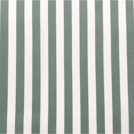 Tissu Camille Cretonne Rayure Sauge