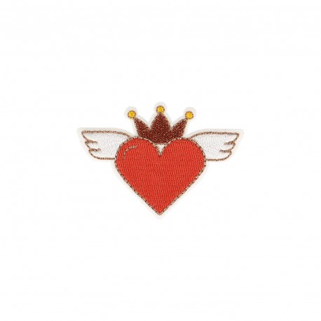 Ecusson coeur avec aile - Rouge
