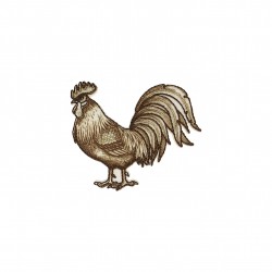 Ecusson coq et poule - Coq