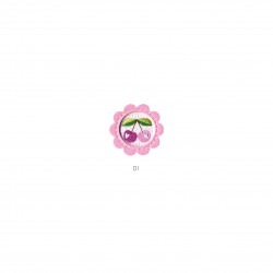 Motif bordure feutrine - Cerises rose
