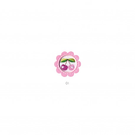 Motif bordure feutrine - Cerises rose