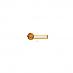 Etiquette nom - Lion orange