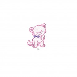 Ourson chaton feutrine - Chaton rose