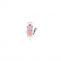 Cuisine/couture animaux - Cochon chef